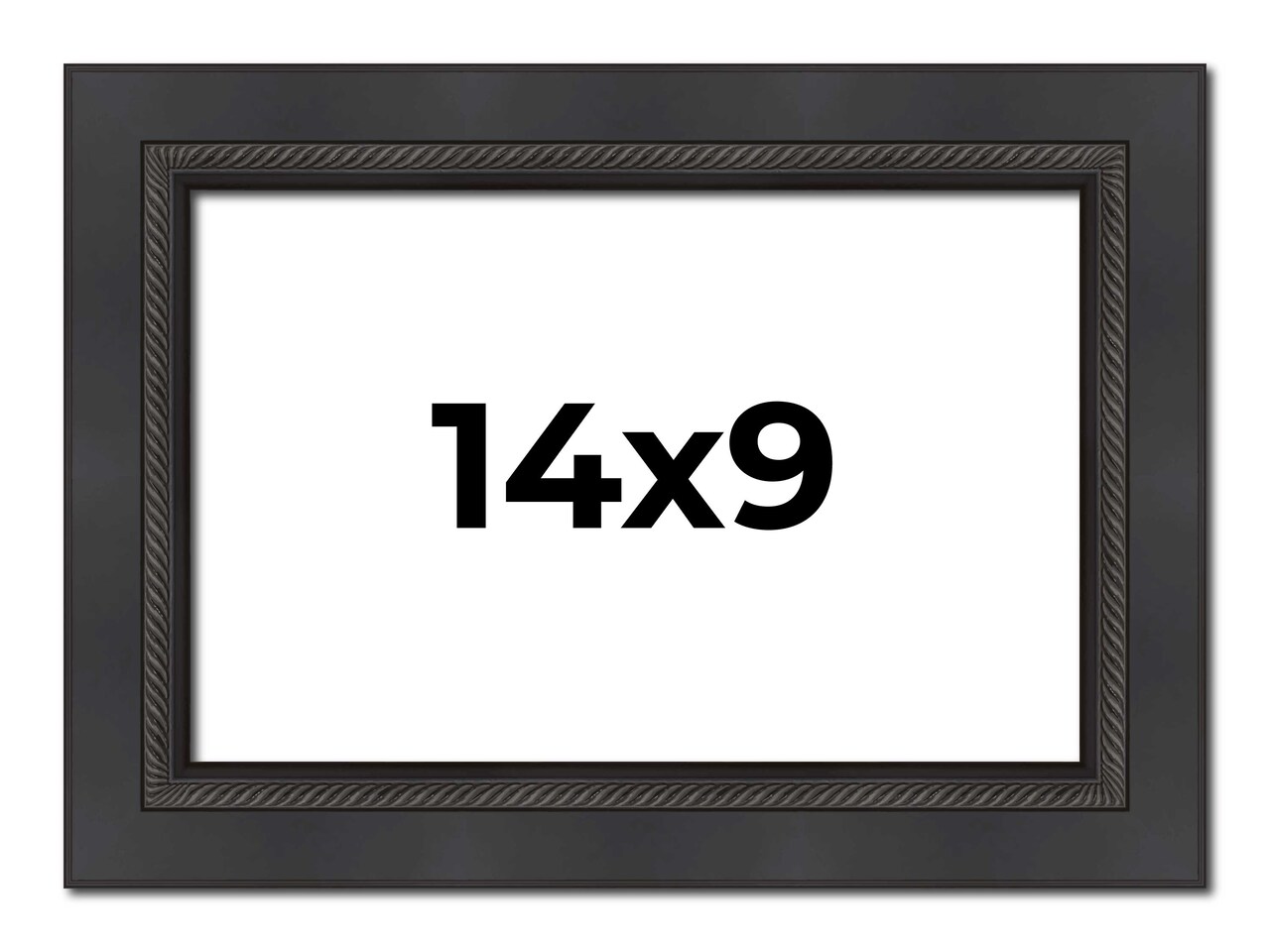 Photo Size Traditional Black Picture Frame - UV Acrylic, Foam Board Backing, Hanging Hardware